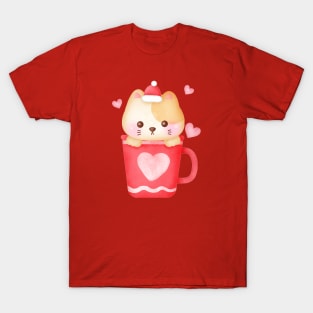 Merry Christmas, Meowy Christmas, cute and adorable Christmas cat. T-Shirt